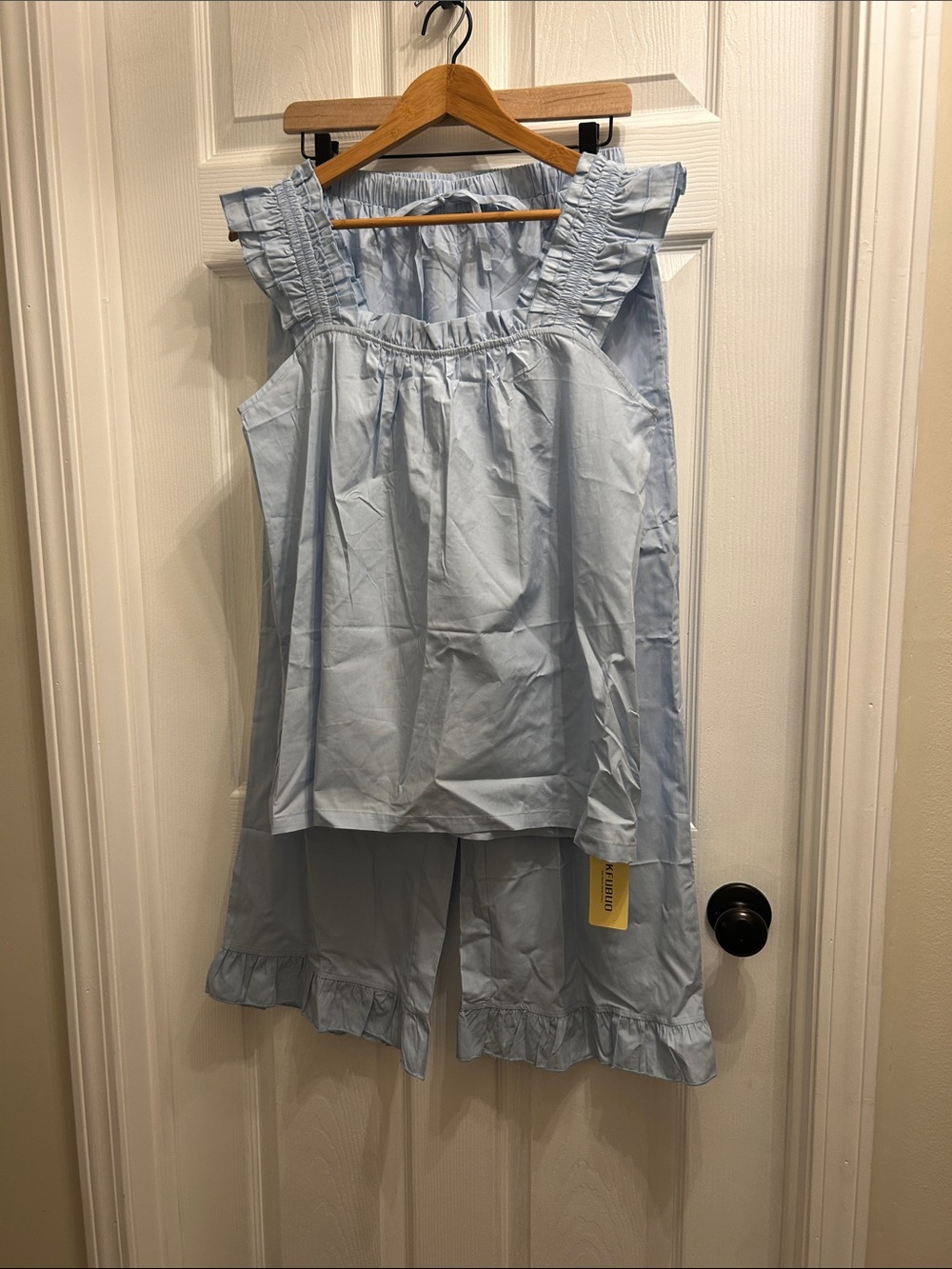 Light Blue Ruffle-Trim Sleep Set NWT
